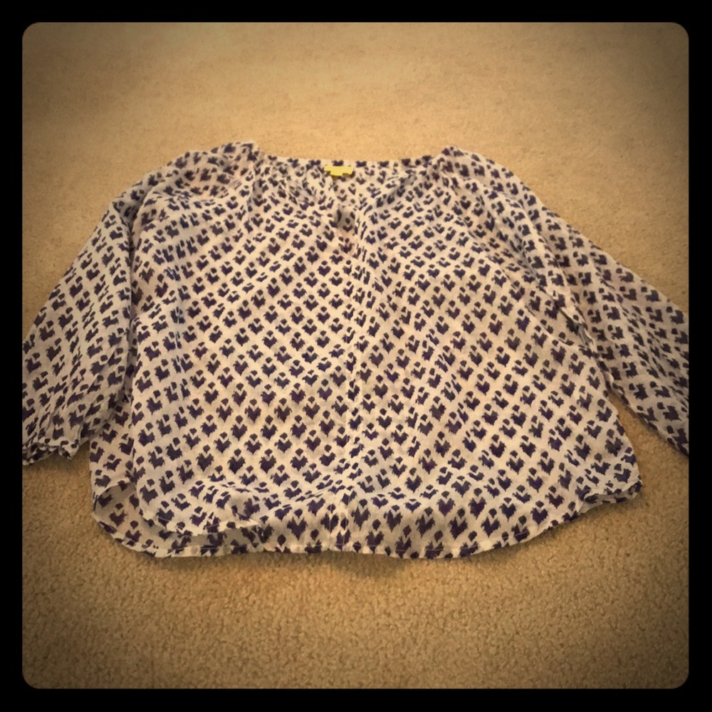 Roberta Roller Rabbit Purple and White Ikat Top